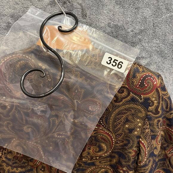 Vintage JH Collectibles Blazer Womens Large Paisley Collarless Made USA 90s - Picture 7 of 7